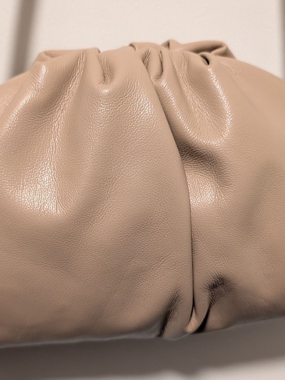 Old Navy Leather Soft Clutch Bag in Beige